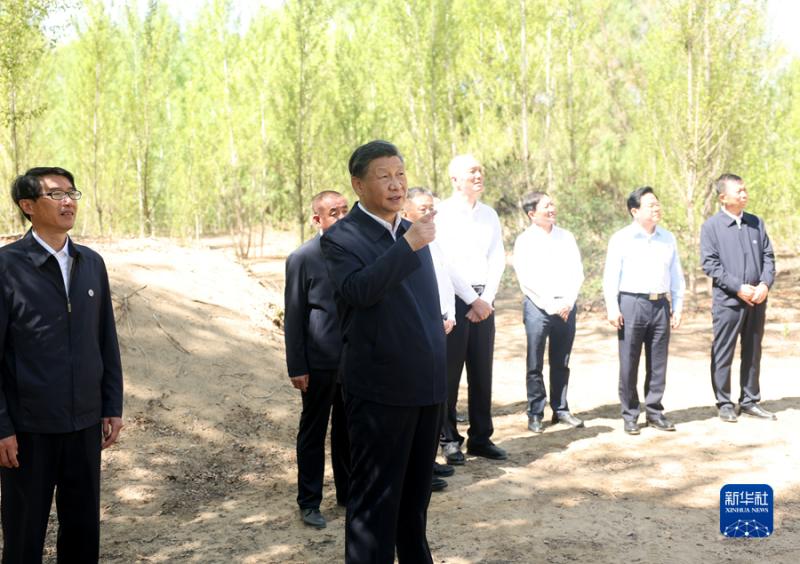 习近平在内蒙古巴彦淖尔考察并主持召开加强荒漠化综合防治和推进“三北”等重点生态工程建设座谈会(图7)