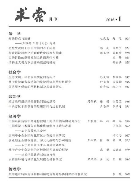 《求索》2016年第1期出版发行(图2)